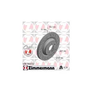 1 Zimmermann Sportbremsscheibe 400.3661.52 Mercedes S-Klasse W221