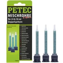 1x3er PACK PETEC MISCHROHR STATIKMISCHROHR FUER 24 & 50 ML SPRITZE DOPPELSPRITZE
