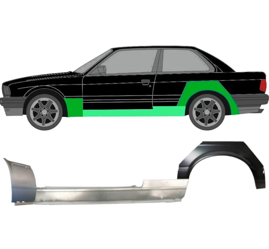2 Tür Radlauf Schweller & Kotflügel Blech vorne für Bmw 3 E30 82-87 links