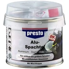 250g PRESTO 2K ALU-SPACHTEL HÄRTER METALL SPACHTEL UNIVERSALL STAHL HOLZ BETON
