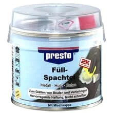 250g PRESTO 2K FÜLLSPACHTEL HÄRTER POLYESTER UNIVERSALL HOLZ METALL BETON