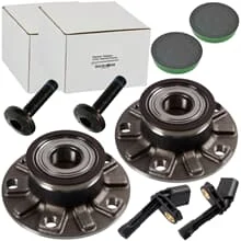 2x RADLAGER RADNABE + ABS-SENSOR HINTEN LI+RE für AUDI A3 8P VW GOLF 5+6 LEON 1P