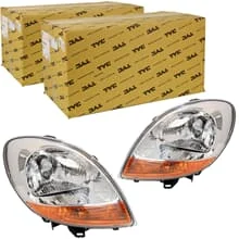 2x TYC H4 SCHEINWERFER LINKS+RECHTS CHROM für RENAULT KANGOO AB BAUJAHR 03.2003