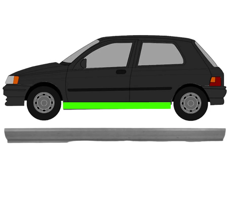 3/5 Tür Schweller Blech für Renault Clio I 1990 - 1998 links Unterteil