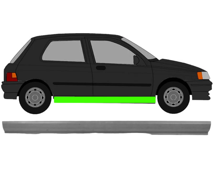 3/5 Tür Schweller Blech für Renault Clio I 1990 - 1998 rechts Unterteil