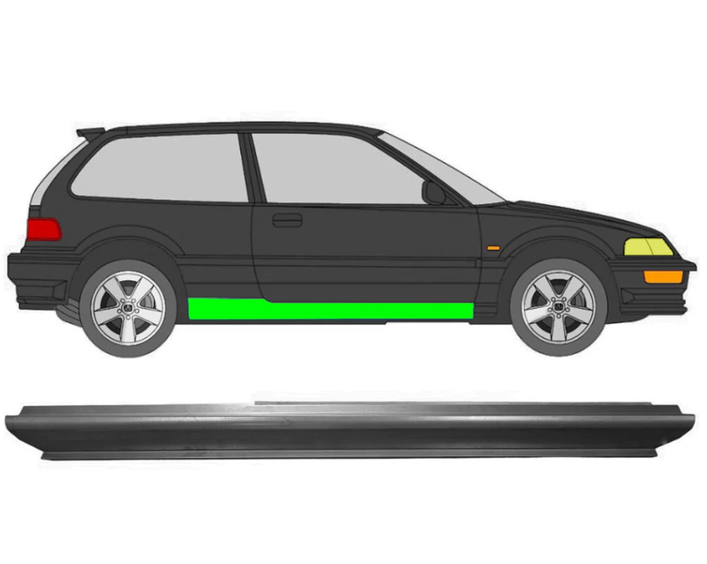 3 Tür Schweller Blech für Honda Civic 1987 - 1991 rechts