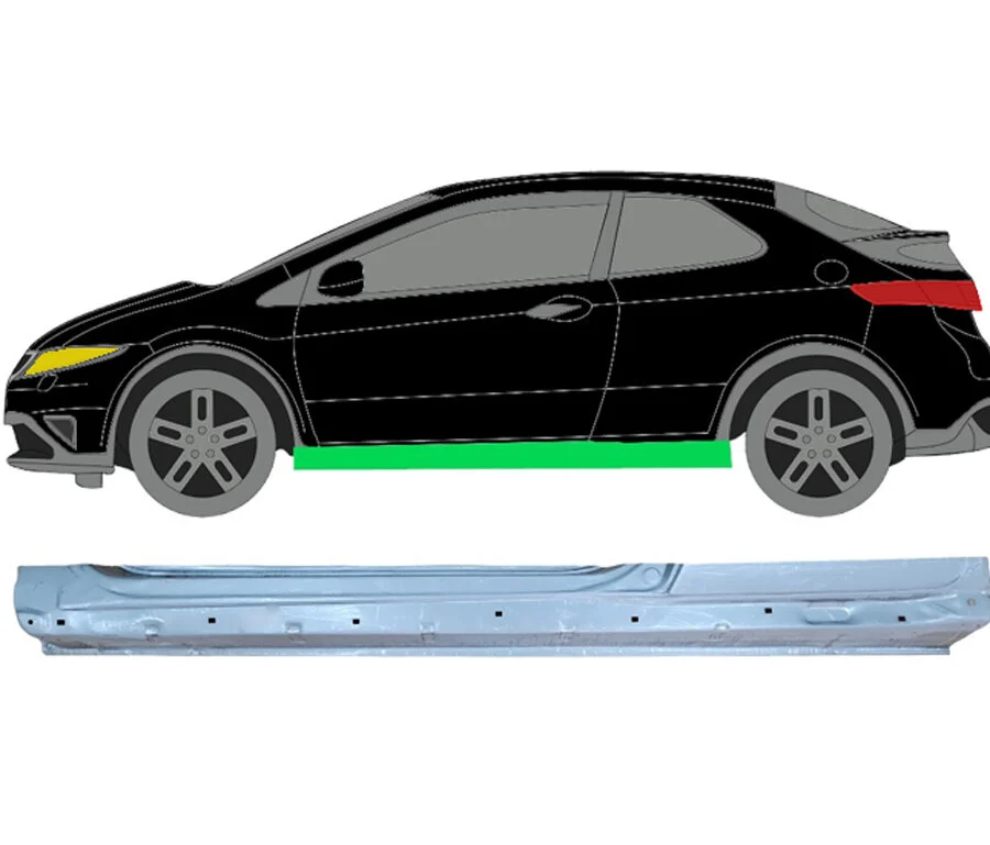 3 Tür Schweller Blech für Honda Civic 2005 - 2011 links