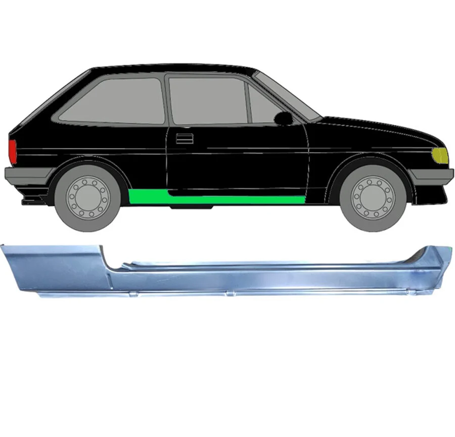 3 Tür Voll Schweller Blech für Ford Fiesta 1983 - 1989 rechts