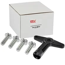 4 SCHRAUBEN + SCHLÜSSEL FELGENDECKEL NABENDECKEL ALUFELGEN für RENAULT DACIA