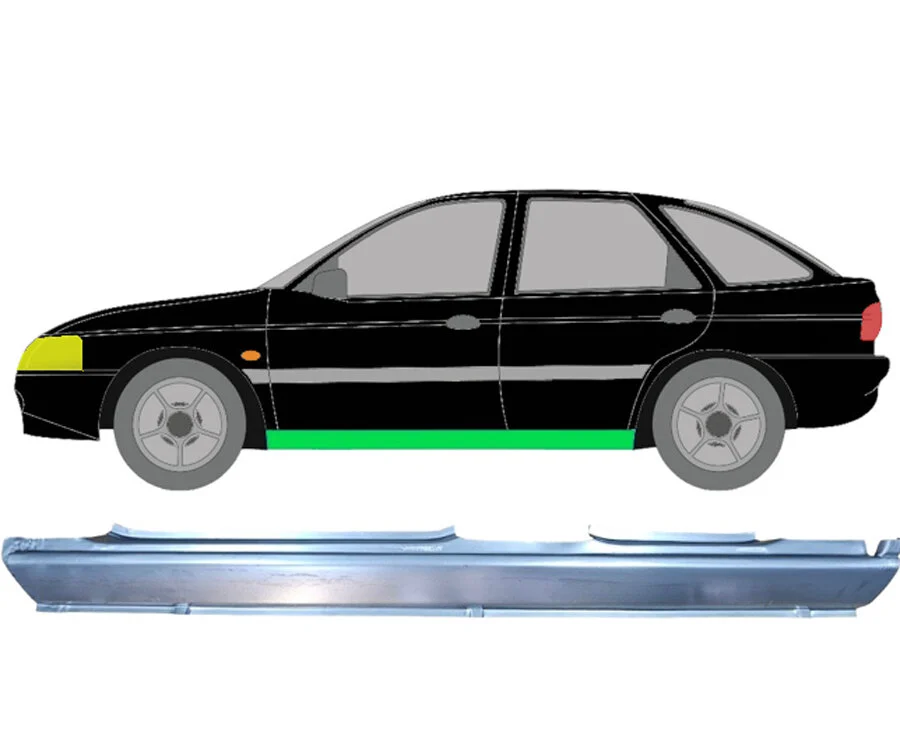 5 Tür Voll Schweller Blech für Ford Escort 1995 - 2000 links