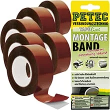 6x 2m PETEC MONTAGEBAND DOPPELSEITIGES HOCHLEISTUNGS-KLEBEBAND TRANSPARENT