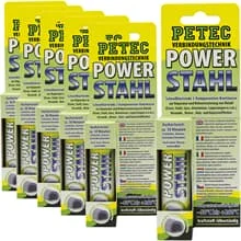 6x 50g PETEC POWER STAHL SB FLÜSSIG METALL KLEBER WASSER-/ ÖLBESTÄNDIG ROSTFREI