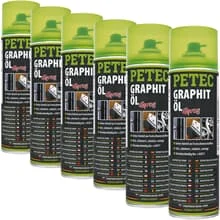 6x500mL PETEC GRAPHIT-ÖL MULTIFUNKTION KRIECHÖL ROSTLÖSER SCHMIERSTOFF UNIVERSAL