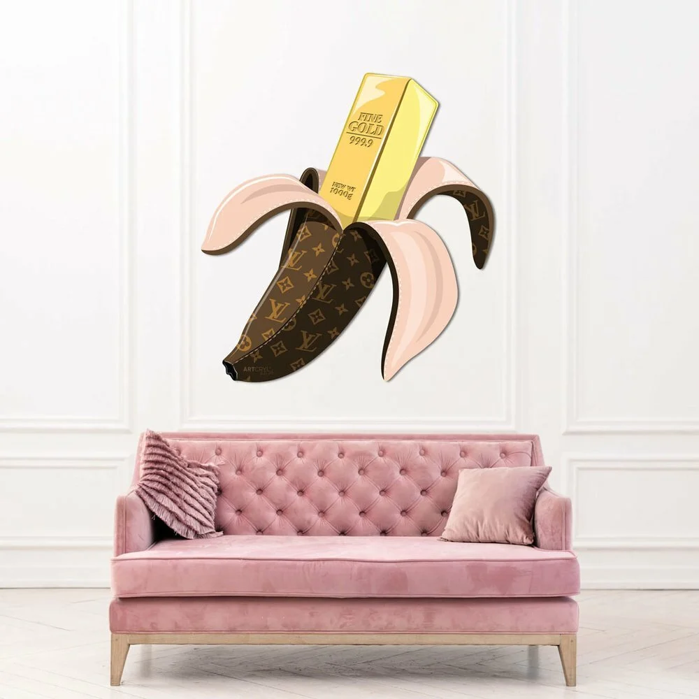 Acrylglas Pop Art Wandbild Acrylbild Artcryl Banana Motiv