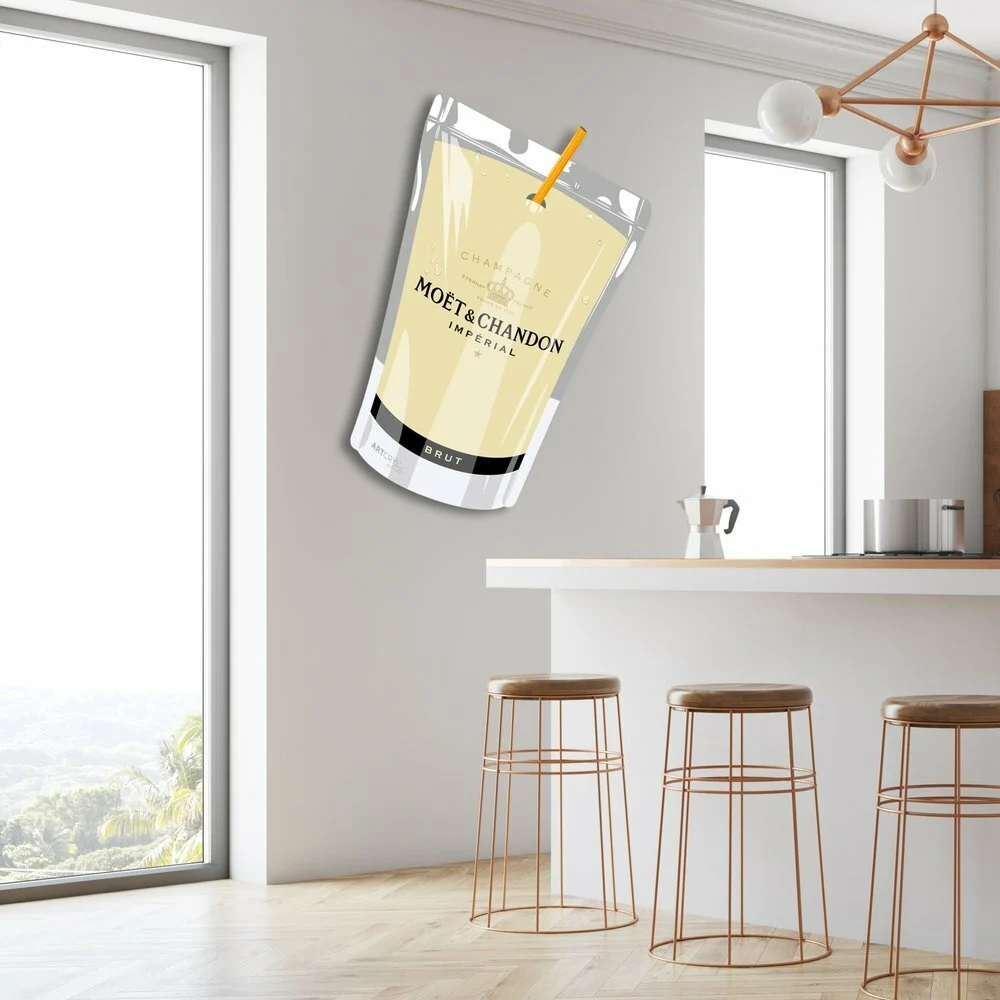 Acrylglas Pop Art Wandbild Acrylbild Artcryl Champagne for all