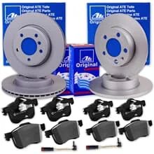 ATE BREMSSCHEIBEN + BELÄGE VORNE+HINTEN für MERCEDES C-KLASSE W/S203 CLK A/C209