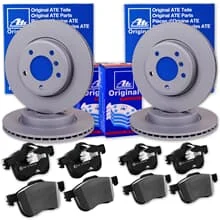 ATE BREMSSCHEIBEN + BELÄGE VORNE + HINTEN passend für AUDI Q5 8R Bj. 2008 - 2011