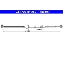 ATE HANDBREMSSEIL 1580mm passend für SEAT CORDOBA IBIZA SKODA FABIA VW FOX POLO