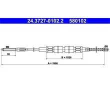 ATE HANDBREMSSEIL 1690mm passend für VW GOLF JETTA SCIROCCO | 24.3727-0102.2