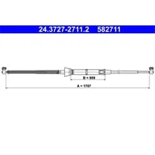 ATE HANDBREMSSEIL 1707mm passend für SEAT TOLEDO SKODA RAPID | 24.3727-2711.2
