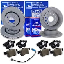 ATE PowerDisc BREMSSCHEIBEN + BELÄGE VORNE + HINTEN für OPEL VECTRA C + SIGNUM