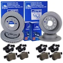 ATE PowerDisc BREMSSCHEIBEN + CERAMIC BELÄGE VORNE + HINTEN für AUDI A4 B7 8E 8H