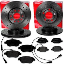 brembo GELOCHTE BREMSSCHEIBEN BELÄGE VORNE+HINTEN passend für ABARTH 500 595 695