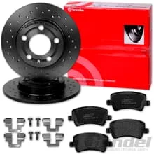 brembo SPORT BREMSSCHEIBEN + BELÄGE HINTEN für VOLVO V70 V60 XC70 S60 S80