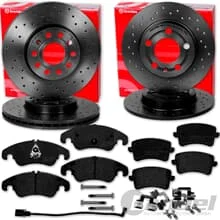 brembo SPORT BREMSSCHEIBEN + BELÄGE VORNE + HINTEN für AUDI Q5 8R Bj. 2008-2011