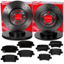 brembo SPORT BREMSSCHEIBEN + BELÄGE VORNE HINTEN passend für HONDA CIVIC FN FK