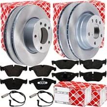 FEBI BREMSSCHEIBEN Ø300+312mm+BELÄGE VA+HA passend für BMW 3er E90 E91 E92 E93