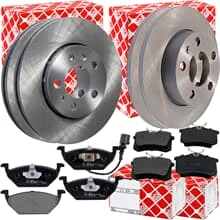 FEBI BREMSSCHEIBEN VORNE + HINTEN PASSEND FÜR VW POLO 6R 6C AUDI A1 8X