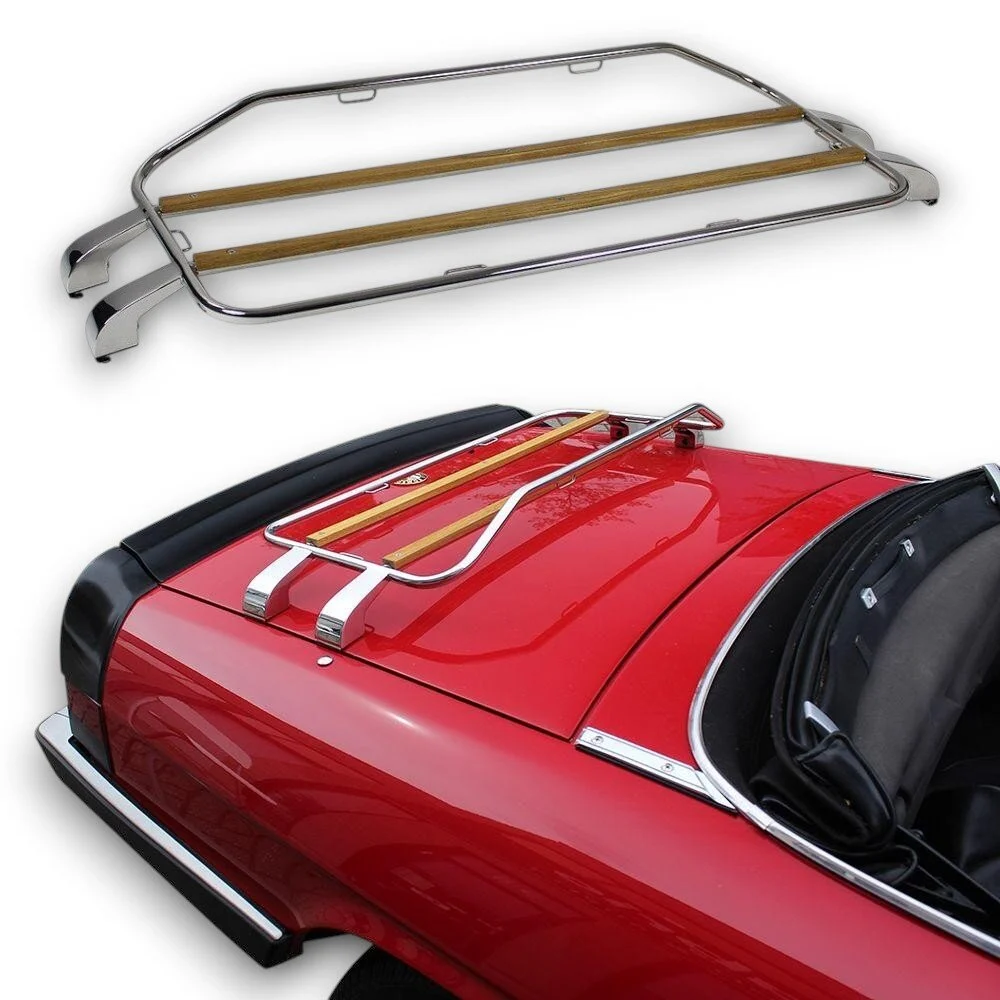 Gepäckträger Heckträger für Alfa Romeo Spider 105 / 115 Holzausführung 64-94 Chrom