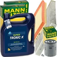 MANN FILTER INSPEKTIONSPAKET+5L ARAL 5W30 MOTORÖL passend für AUDI A3 VW SEAT