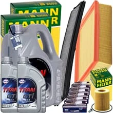 MANN INSPEKTIONSKIT+2x1L+1x5L FUCHS 5W-30 ÖL passend für BMW 3er E46 320-330i