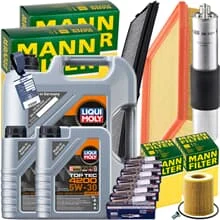 MANN INSPEKTIONSKIT+2x1L+1x5L LIQUI MOLY 5W30 ÖL passend für BMW 3er E46 320-30i