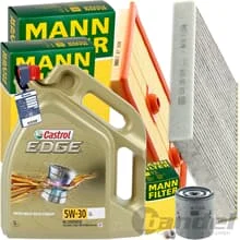 MANN INSPEKTIONSPAKET+1x5L CASTROL 5W30 MOTORÖL passend für VW GOLF 7 SEAT LEON