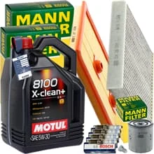 MANN INSPEKTIONSPAKET+1x5L MOTUL 5W-30 MOTORÖL passend für AUDI A3 SEAT LEON VW