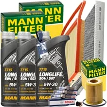 MANN INSPEKTIONSPAKET+3x1L MANNOL 504 5W-30 MOTORÖL passend für SKODA FABIA I VW