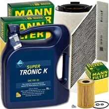 MANN INSPEKTIONSPAKET+5L ARAL 5W-30 MOTORÖL passend für AUDI A1 8X VW 1.6 TDI