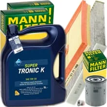 MANN INSPEKTIONSPAKET+5L ARAL 5W30 ÖL passend für SEAT LEON SKODA OCTAVIA III