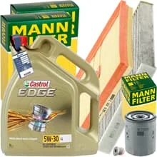 MANN INSPEKTIONSPAKET+5L CASTROL 5W30 ÖL passend für SEAT LEON SKODA OCTAVIA III