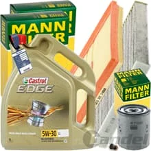 MANN INSPEKTIONSPAKET+5L CASTROL 5W30 MOTORÖL passend für VW GOLF 7 AUDI 1.0 TSI