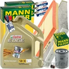 MANN INSPEKTIONSPAKET+5L CASTROL 5W30 MOTORÖL passend für VW GOLF 7 AUDI 1.0TSI