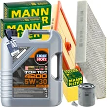 MANN INSPEKTIONSPAKET+5L LIQUI MOLY 5W-30 ÖL passend für VW GOLF VII 1.2-1.4 TSI