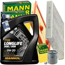 MANN INSPEKTIONSPAKET+5L MANNOL 0W-20 MOTORÖL passend für VW GOLF VII SEAT LEON