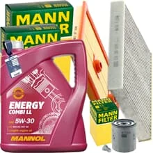MANN INSPEKTIONSPAKET+5L MANNOL 5W-30 MOTORÖL passend für VW GOLF VII 1.2-1.4TSI