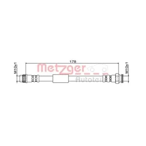 Metzger Bremsschlauch hinten links Citroen Opel Peugeot