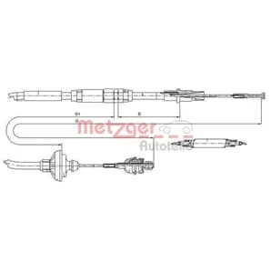 Metzger Kupplungsseil VW Transporter T4 mit manueller Nachstellung