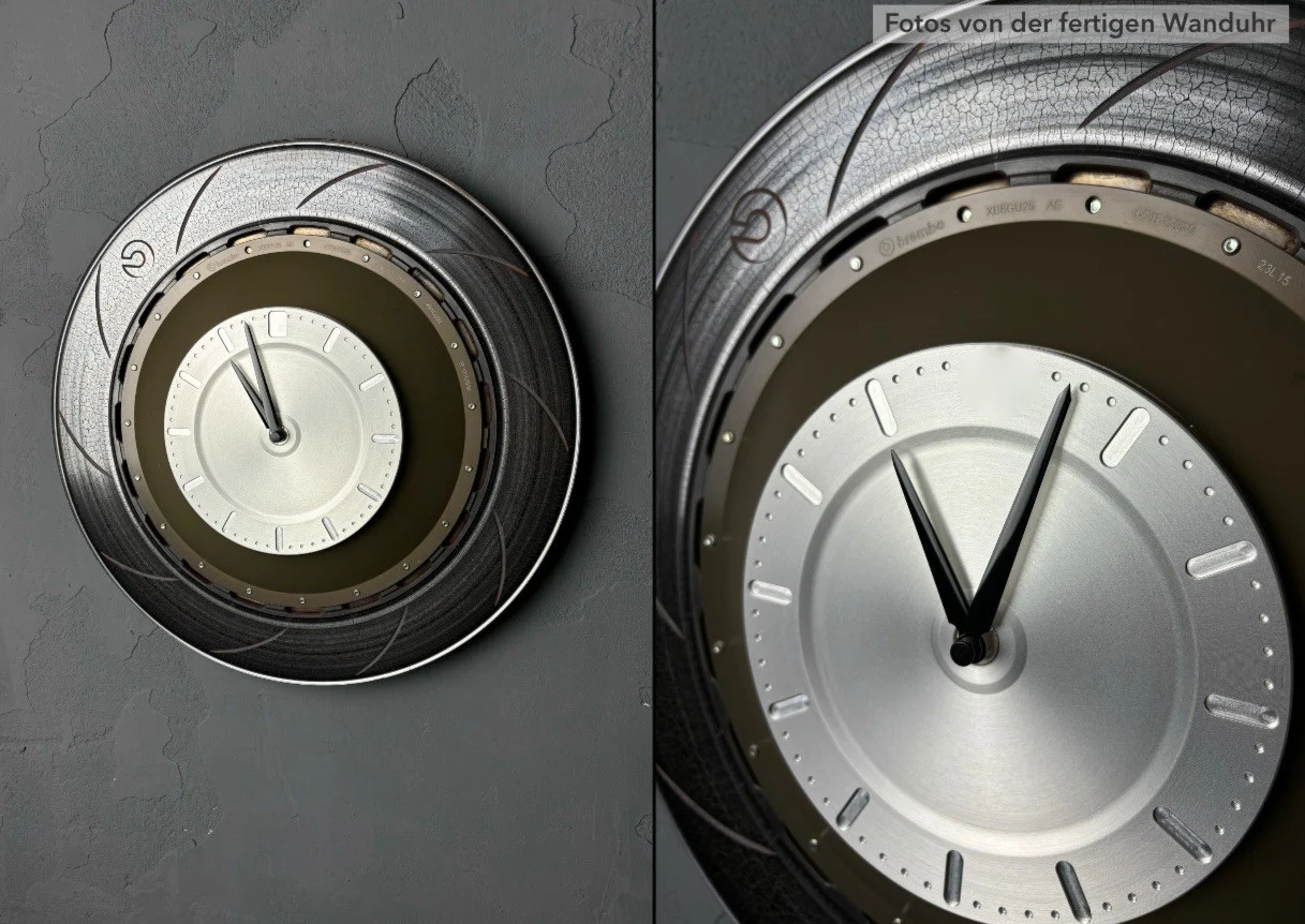 Motorsport Bremsscheiben Wanduhr